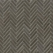 Bedrosians 90 Gloss Herringbone Porcelain Mosaic 1/2" x 2" (11" x 12.25 Sheet), Metallic (10-Pack, 9.43 SF)