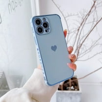Dteck Compatible with For Apple iPhone 13 Pro max Luxury Ultra Slim Plating Edge TPU Love Heart Case, Shockproof Removable Adjustable Rugged Case Cover For Apple iPhone 13 Pro Max,Blue