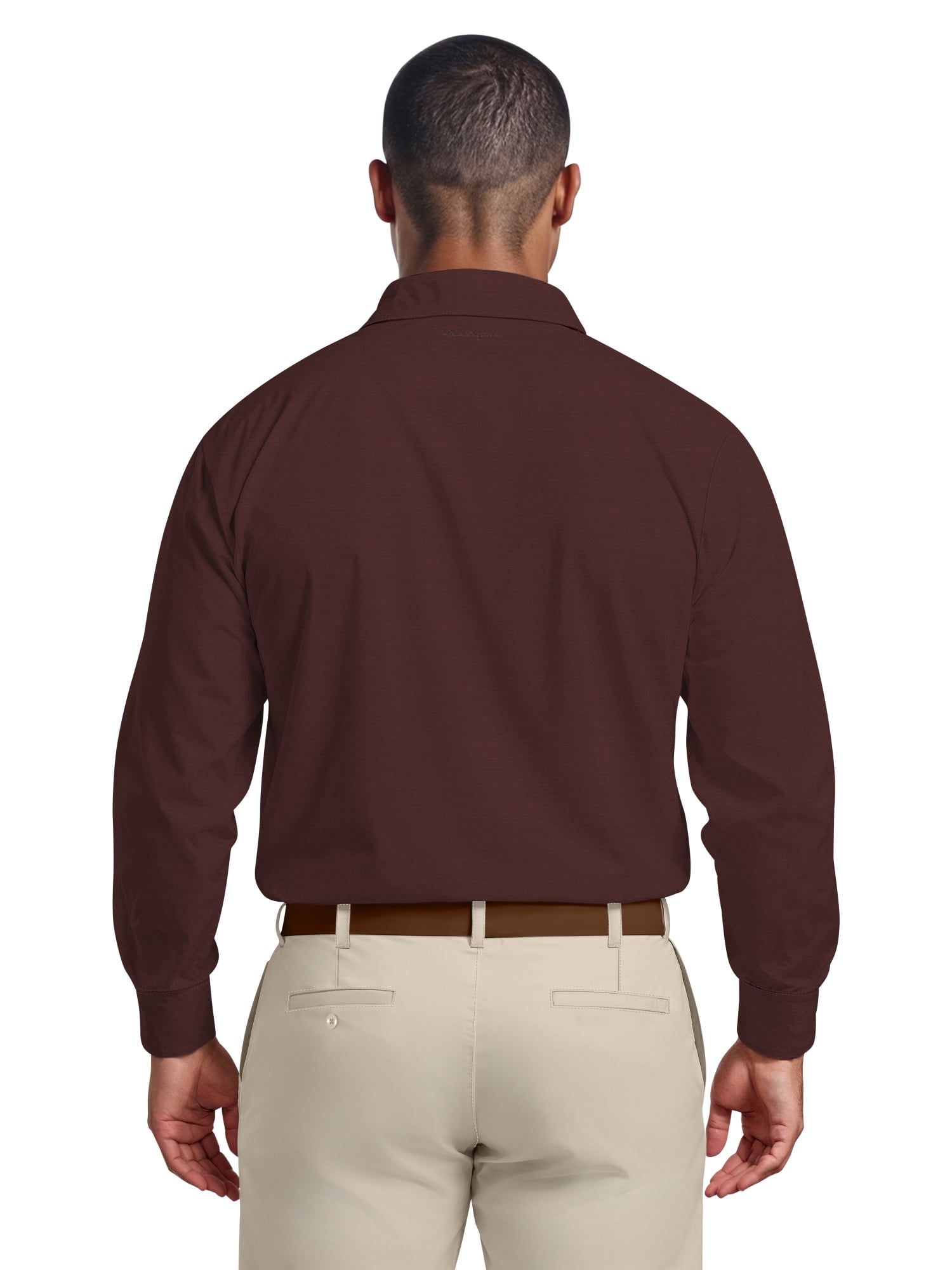 Ben Hogan Men's & Big Men's Performance Long Sleeve Heather Stripe Polo – Moisture Wicking, Easy Care, S-5XL