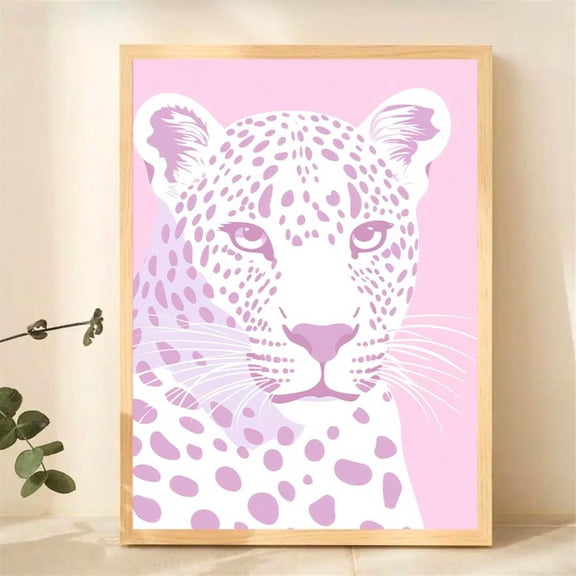 Light Pink Jaguar Art Poster, Preppy Dorm Room Decor, Trendy Muted Dopamine Aesthetic, Wall Art For Bedroom, College Student Style, 8x12 UNFRAMED