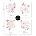 thumbnail image 3 of Sweet Jojo Designs Watercolor Floral Pink and Grey Unframed Wall Art Print 4 Piece Set, 3 of 6