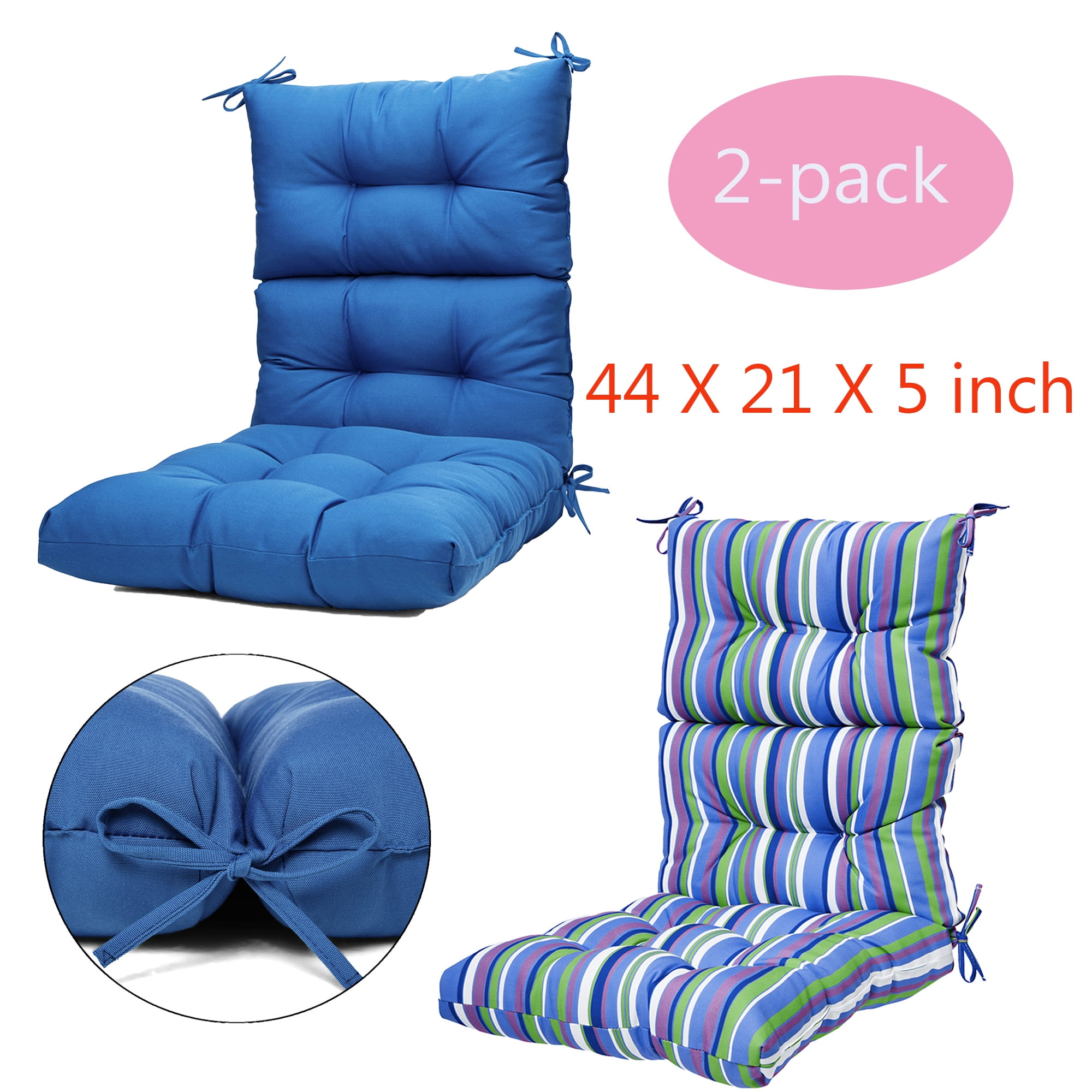 2Pack High Back Chair Cushion Outdoor Rebound Foam Rocking Chair