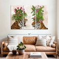 thumbnail image 2 of Elephant Stock Hot House Tigers Pair Pink Green Wall Art - Horizontal Multi Panel Canvas - Living Room Wall Decor - Animal Multi Panel - Beige And Brown Decor By Fab Funky - 65" x 42", 2 of 8