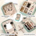 thumbnail image 4 of Jewelry Travel Case with Mirror, Small Travel Jewelry Organizer, Portable Jewelry Box Travel Mini Storage Organizer Portable Display Storage Box For Rings Earrings Necklaces Gifts (Blue), 4 of 7