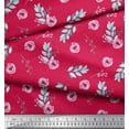 thumbnail image 2 of Soimoi Pink Heavy Satin Fabric Leaves & Ranunculus Floral Fabric Prints By Yard 54 Inch Wide, 2 of 3