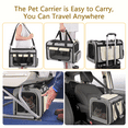 thumbnail image 7 of CshidWorld TSA Airline Approved Collapsible Cat Carrier for Large Cats and Small Dogs up to 25lbs, Soft-Sided Travel Dog Carrier (Beige-gary), 7 of 7