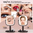 thumbnail image 4 of Espejo de maquillaje Horyliin con aumento de 10 x 1 x 1 x con luces recargables, 4 of 8