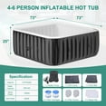 thumbnail image 5 of MOPHOTO 4-6 Person Inflatable Hot Tub, Large Square Portable Blow up Hot Tub, Leak-Proof PVC Outdoor Spa with 130 Air Jets, Insulated Cover and Heater Pump(73"*73"*25"), 5 of 8