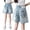 Blue, variant on Tween Girls Jean Shorts Floral Embroidery Casual Outfit for Big Kids Teens Summer Denim Shorts with Pockets 4-14 Years