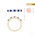 thumbnail image 6 of ANGARA Natural Blue Sapphire and Diamond Semi Eternity Wedding Ring in 14K Yellow Gold for Women (Size-2.6mm) | September Birthstone, Anniversary, Jewelry Gift for Women | Natural Blue Sapphire Ring, 6 of 11