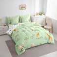 thumbnail image 3 of Castle Fairy Cartoon Lion Giraffe Elephant Twin Bedding Sets 7-Piece for Preppy Child,Jungle Animal Bedding Comforter Set Microfiber,Chic Floral Wildlife Breathable Sheet Sets,Breathable Home Decor, 3 of 8