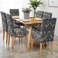 thumbnail image 3 of Stretch Parson Chair Slipcovers for Dining Room Set of 6,Boho Flower Bird Dining Chair Covers Vintage Chic Removable Chair Seat Protectors Covers for Kitchen,Wedding,Ceremony,Navy blue/Red/Green, 3 of 6