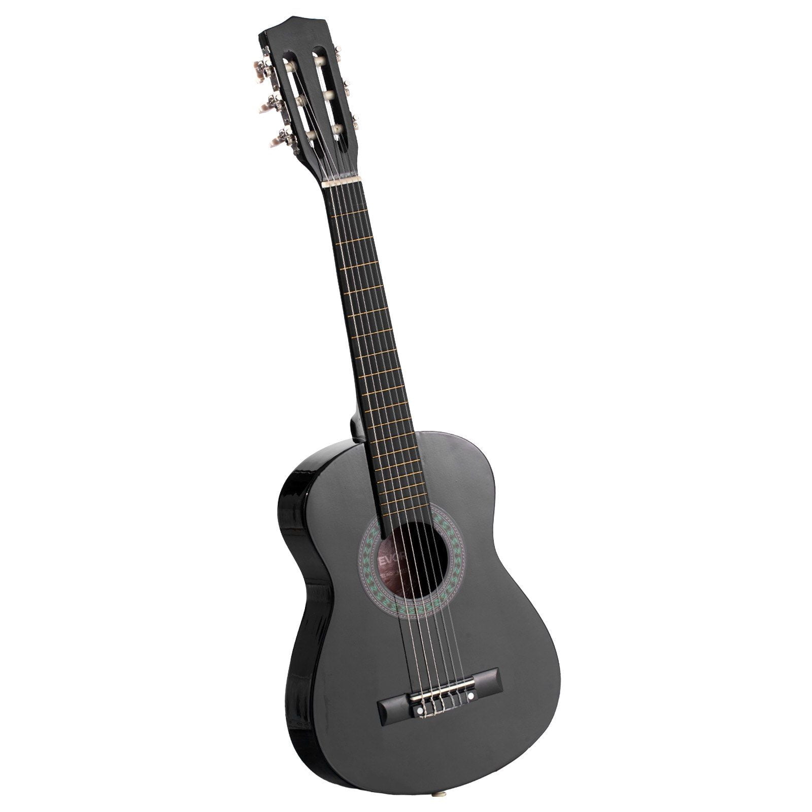 Classical Guitar, 30 Inch, Wood Classical Guitar Starter Kit for Beginners, with Nylon Strings, Gig Bag, Strap, Tuner, Extra Strings, Picks, Capo, Basswood, for Kids Girls Boys Students, Black