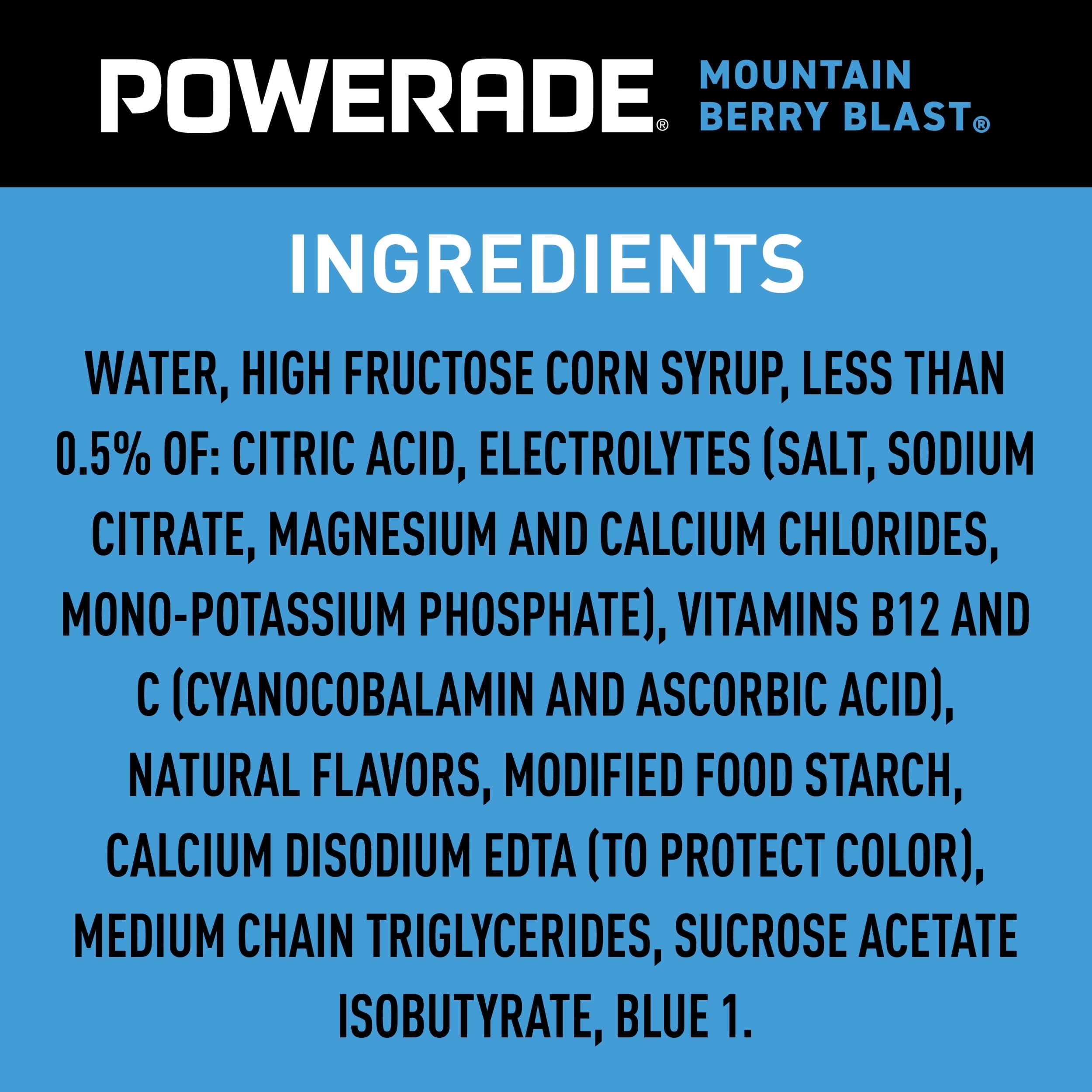 Powerade Mountain Berry, ION4 Electrolyte Enhanced Fruit Flavored Sports Drink, 6 Pack 20 fl oz Plastic Bottle