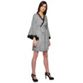thumbnail image 3 of Moomaya Robe Courte Imprimée pour Mariée Préparation Manches Cloche Peignoir Femmes Enveloppe, 3 of 6