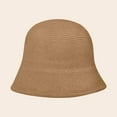 thumbnail image 5 of Womens Knit Buckle Hat Braided Floppy Winter Warm Fisherman Foldable Sun Bowler Hat Khaki, 5 of 5