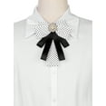 thumbnail image 4 of INSPIRE CHIC Women's Bow Ties Polka Dots Ribbon Shirt Collar Decoration Brooch Pin White, 4 of 4