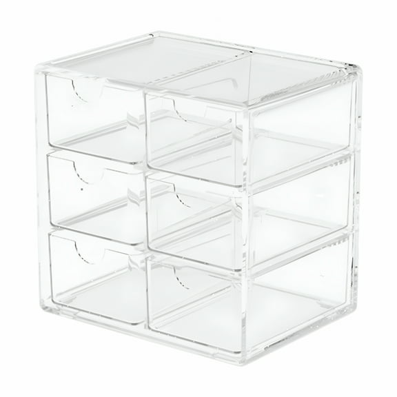 ACDANC Acrylic Drawer Makeup Organizer with 6 Drawers, Clear Stackable Storage Drawers for Vanity, Countertop, Craft, Jewelry, Art Supply Organization