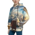 thumbnail image 2 of Fotbe Sunset Airplane Travel View Pattern Youth Pullover Hooded Sweatshirt, Boys Hoodie, Kangaroo Pocket Hoodie for Kids Girls -Large, 2 of 6