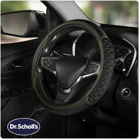 Dr. Scholl's Copper Infused Heat Press Grip Memory Foam Truck Steering Wheel Cover