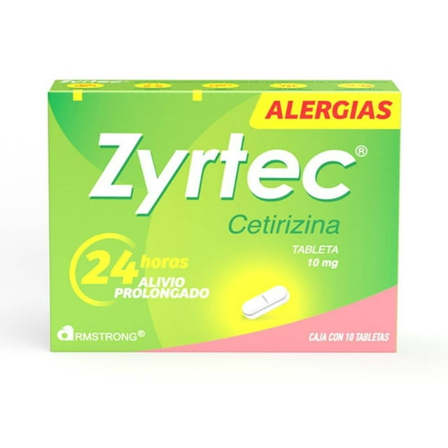 Zyrtec tabletas 10 pzas de 10 mg c/u