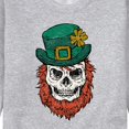 thumbnail image 3 of Instant Message - Leprechaun Skull - Men's Crew Neck Fleece Pullover, 3 of 6