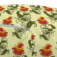 thumbnail image 3 of Retro Pouf Cover with Zipper, Oriental Style Continuous Pattern with Spring Flowers Repetition, Soft Decorative Fabric Unstuffed Case, 30" W X 17.3" L, Pastel Green and Multicolor, by Ambesonne, 3 of 5
