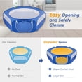 thumbnail image 3 of LAZIOEGR Small Animal Playpen Portable Foldable Exercise Fence with Side Door, Outdoors Pet Cage Tent for Chicks Cats Dogs Rabbits Hamsters, Breathable Mesh Pen, Blue (10.24 inches / 26 cm), 3 of 9