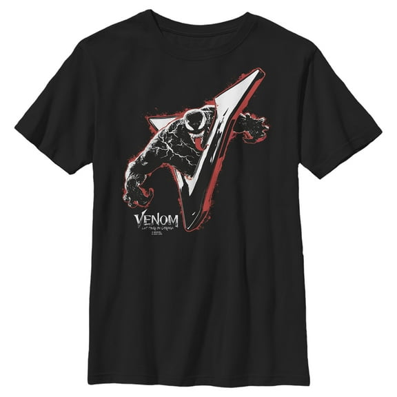 Boy's Marvel Venom: Let There be Carnage Shiny V Graphic Tee Black X Large