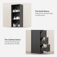 thumbnail image 3 of LAUSAINT HOME Tall Narrow Storage Cabinet, Anti-Tipping Floor Cabinet with 2 Adjustable Shelves & 3-Level Drawers for Small Space, Bathroom, Kitchen, Black, 3 of 11