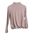 thumbnail image 3 of UTSJKR Long Sleeve Shirts for Women Spring Fashion 2026 Turtleneck Shirts Women Casual Solid Loose Comfy Cute Tops Coffee M, 3 of 6