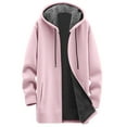 thumbnail image 3 of Womens Jacket Women's Autumn Winter Solid Color Mid Length Lined Zipper Jackets Trench Coat Women Pink XXXL, 3 of 5