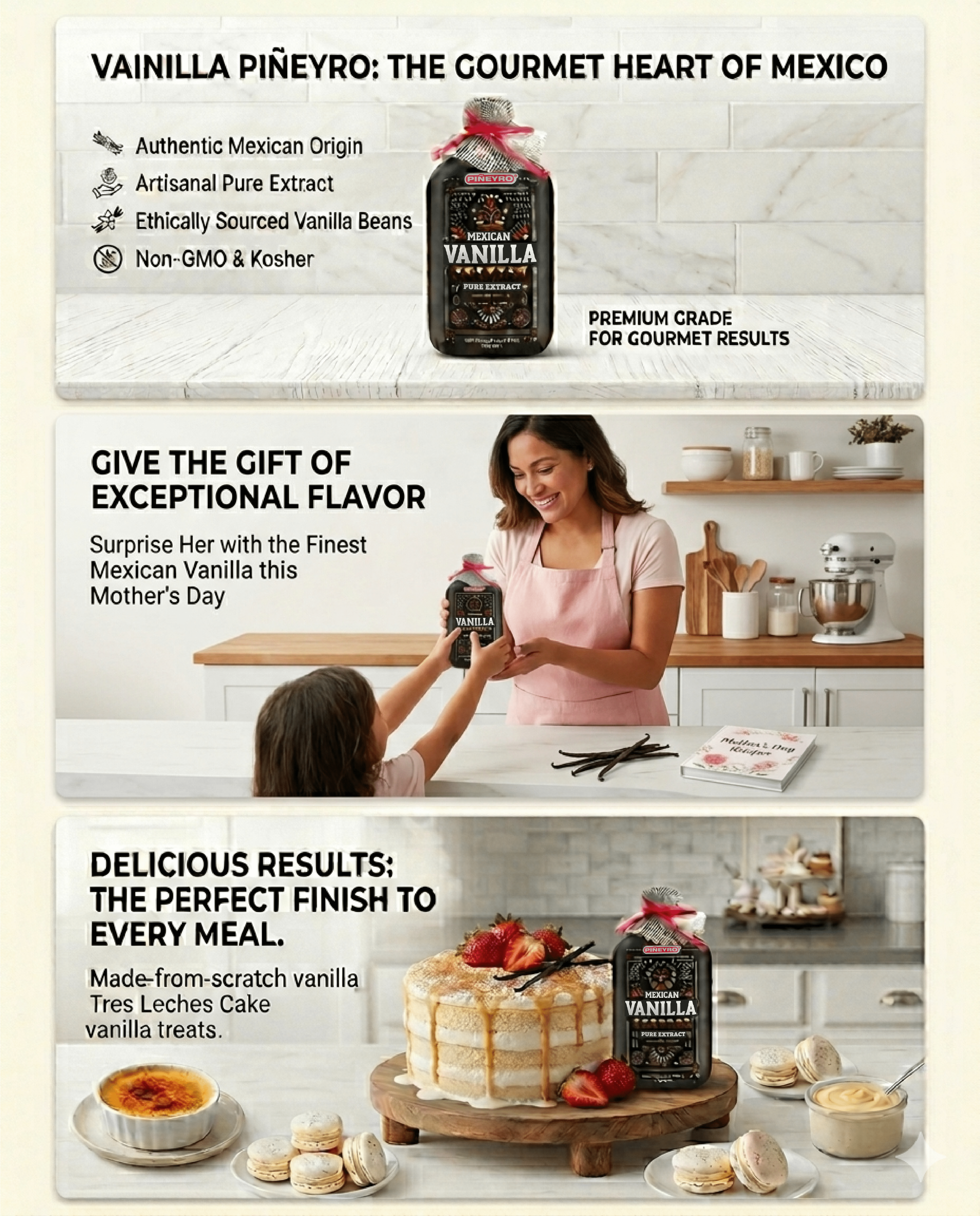 Mexican Vanilla Pure Extract | 6.7 fl. oz. | Perfect Mother’s Day Gift for Bakers  | Ideal for Baking, Cooking & Desserts | Premium Artisanal | 100% Vegan & Kosher | Non-GMO & Gluten-Free