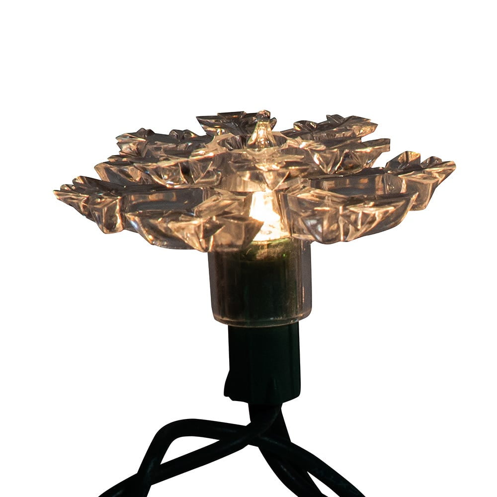 Kurt Adler 35-Light Indoor/Outdoor Double-Layer Snowflake Reflector String Lights – UL-Listed Holiday Décor