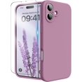 thumbnail image 1 of For Iphone 16 Case, Liquid Silicone Case With Camera Protection Soft Gel Rubber Cover With Microfiber Lining Shockproof Protective Phone Case For Iphone 16 6.1", Lilac Purple[L2154], 1 of 5