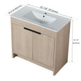 thumbnail image 5 of Holaki 36 inch Freestanding Bathroom Vanity with White Ceramic Sink & 2 Soft-Close Cabinet Doors, Light Oak, 5 of 8
