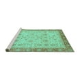 thumbnail image 2 of Ahgly Company Machine Washable Indoor Square Oriental Turquoise Blue Traditional Area Rugs, 7' Square, 2 of 4