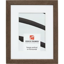 Craig Frames Farmhouse Essentials Tall, 11x14 inch Picture Frame Matted for a 8x10 Photo, Muskrat Brown