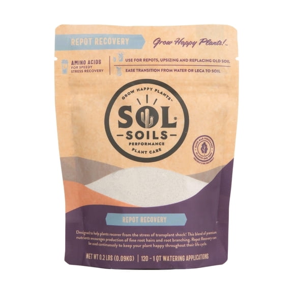 Sol Soils Sol Biotics Repot Recovery - Plant Root Stimulator, Treatment from Stress of Transplant Shock & Growth Support Supplement for Roots - 4oz