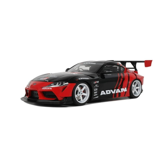 2020 Toyota Supra GR RHD (Right Hand Drive) "Advan" Black and Red 1/18 Model Car by GT Spirit