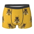 thumbnail image 6 of Men's Boxer Briefs, Realistic Bee cute cool yellow Soft Comfy Mens Underwear Boxer Briefs Breathable With Widen Waist, 6 of 7