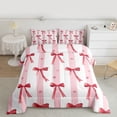 thumbnail image 2 of Homewish Kawaii Bow Full Size Comforter Sets 3-Piece for Kids Children Girls,Dreamy Princess Bedding Comforter Set,Geometric Stripes Lightweight Bedding Sets,Ultra Soft Home Decor,Reversible, 2 of 8