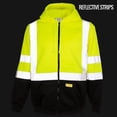 thumbnail image 4 of Men's ANSI Class 3 High Visibility Sweatshirt, Full Zip Hooded, Lightweight, Black Bottom - Lime / 4-XL, 4 of 6
