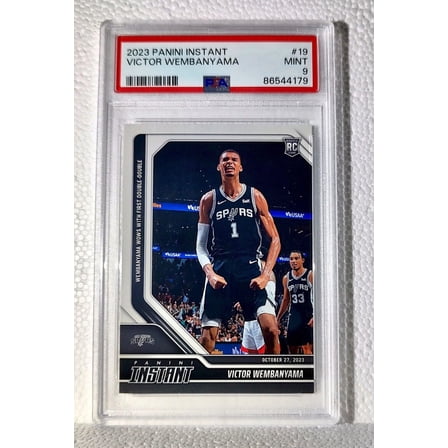 Victor Wembanyama 2023-24 Panini #19 NBA Rookie Card Spurs 1 of 18095 PSA 9 Mint