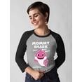thumbnail image 6 of Mommy Shark Shirt Baby Shark Mother 3/4 Women Sleeve Baseball Jersey Shirt Small blue/gray, 6 of 6