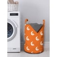 thumbnail image 3 of Childish Laundry Bag, Pattern of Sleeping Moons Carrying Stars in Cartoon Drawing Astronomic Symbol, Basket with Handles Drawstring Closure for Laundromats, 13" x 19", White Vermilion, by Ambesonne, 3 of 4