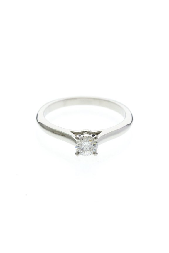 Pre-Owned Cartier 1895 Solitaire Ring Platinum Fashion Diamond Band Ring Carat/0.31 Silver