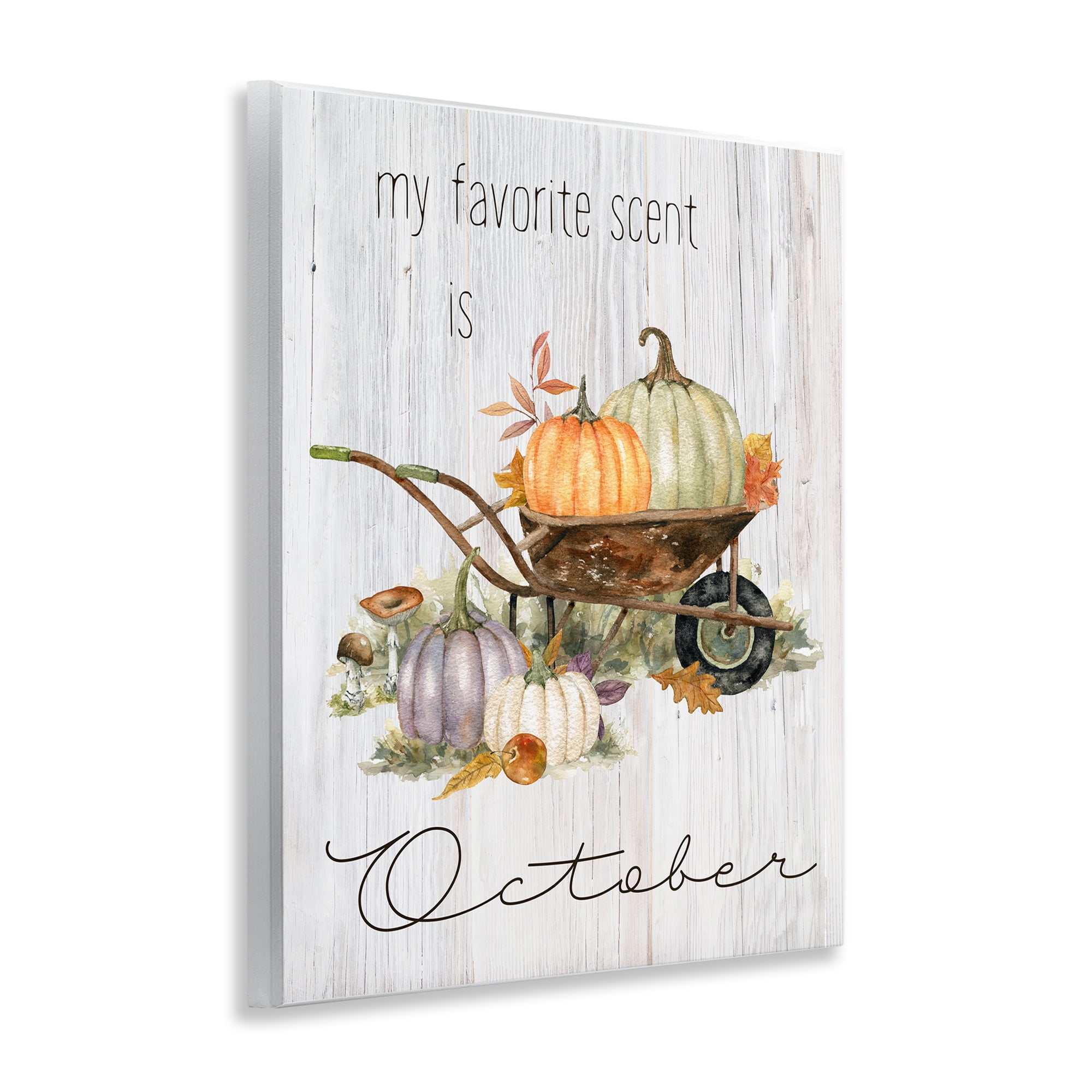Stupell Industries Favorite Scent is October Holiday Painting Unframed Art Prints Wall Art, 11 x 14