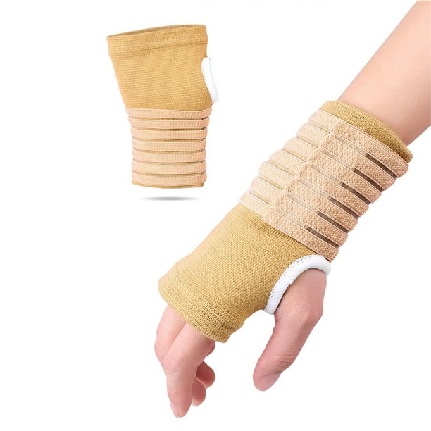 bandage de poignet bandage de main - idéal pour les entorses pendant le  sport et les tendinites - maintien du poignet sans perte de mouvement  (beige moyen) 