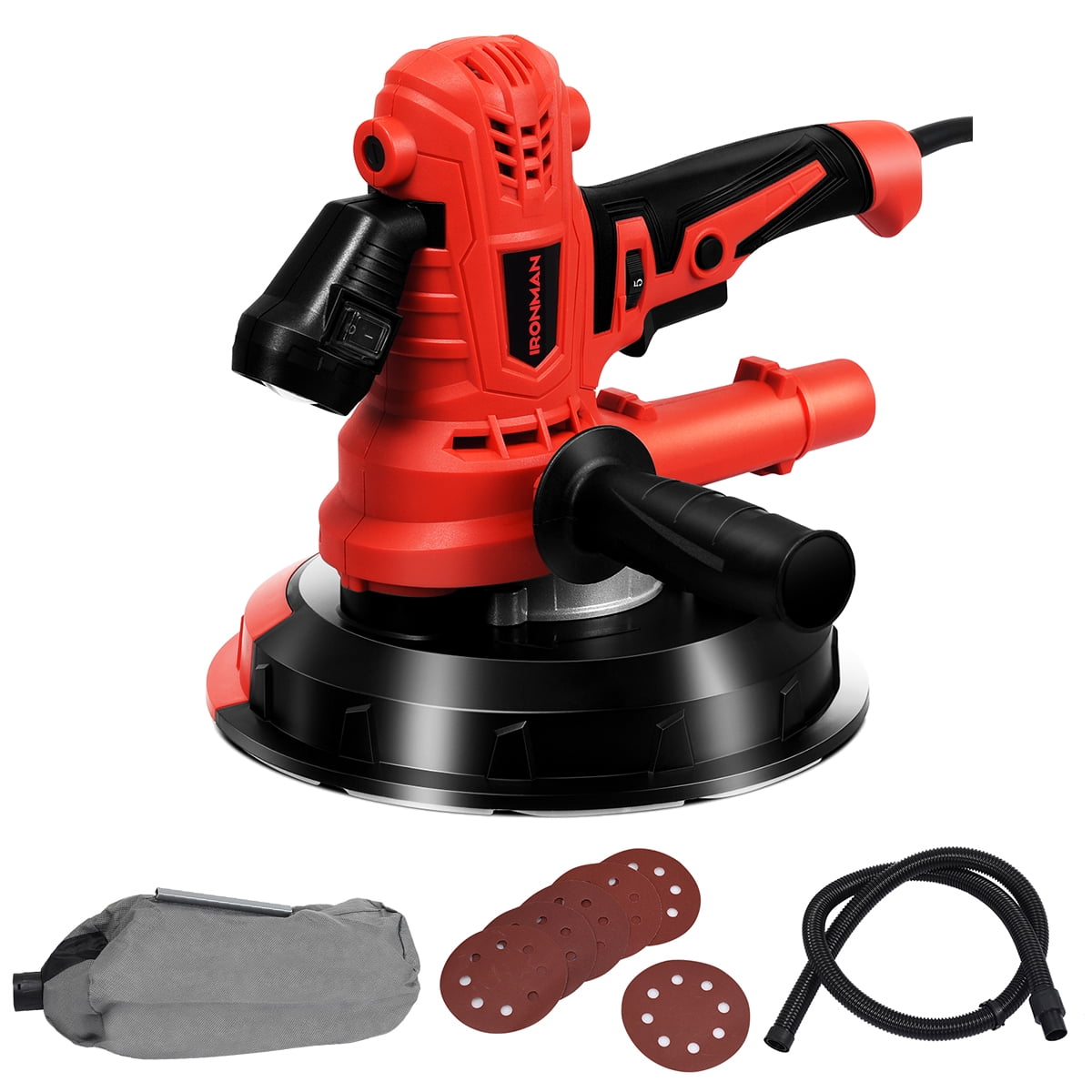 Electric HandHeld Drywall Sander 900W Variable Speed w/ Vacuum & LED